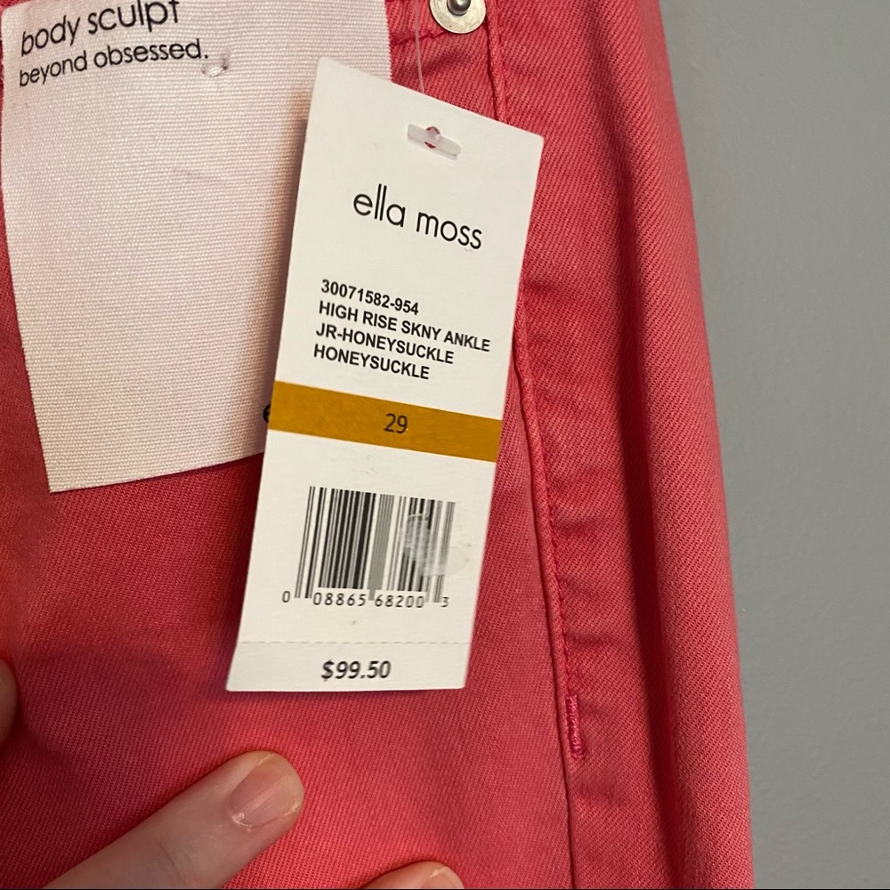 ELLA MOSS high rise pink skinny ankle jeans sz 29 - Picture 9 of 13